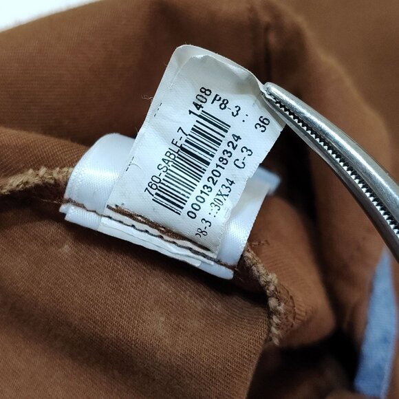 GAP Skinny Performance Chino Pants Mens 30x34 Sable Brown Cotton Blend Slim Fit - Picture 8 of 10